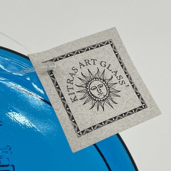 Kitras Art Glass Lighthouse scenic Blue Glass Suncatcher, 6", Window Hanging - Picture 5 of 11